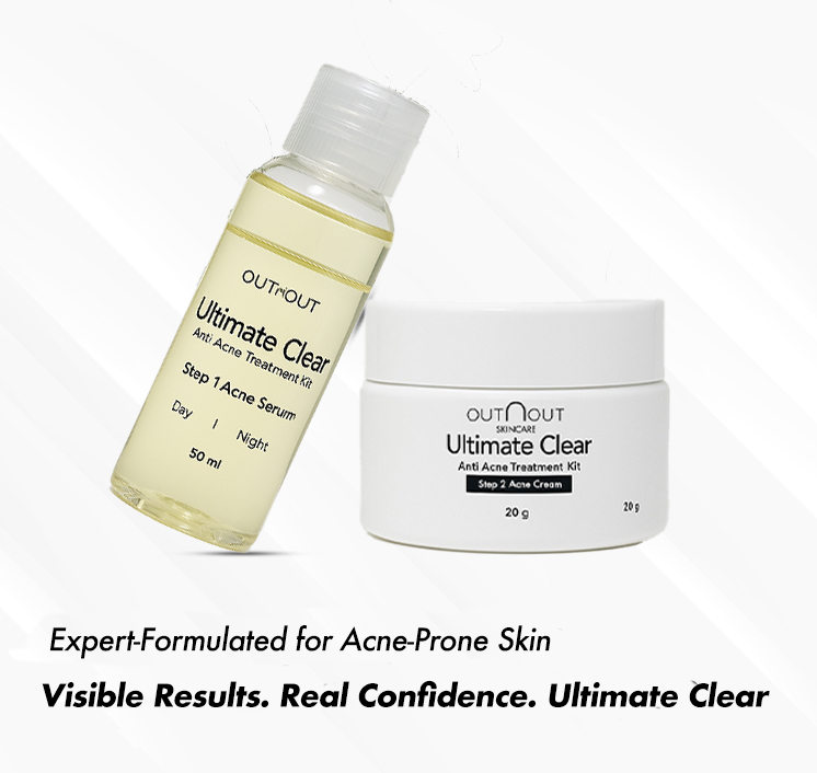 Ultimate Clear Anti-Acne Treatment Kit - serum bottle and cream jar